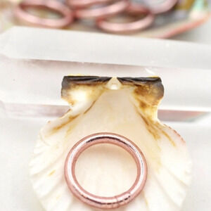 Single Thai Buddhist Temple Colorful Stackable Kumlai Ring Rush Rose Gold Sz 9.5